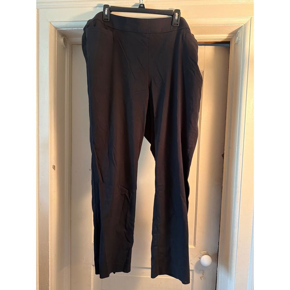 Briggs Womens 20W Black Straight Leg Dress Pants Pull On Career Trousers